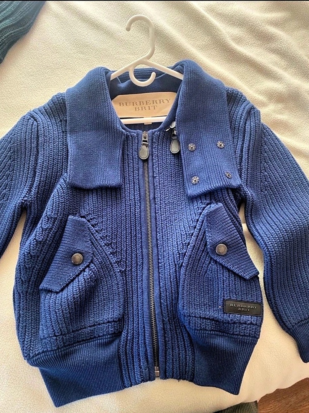 Burberry Brit Cardigans Blue Gray Size XS